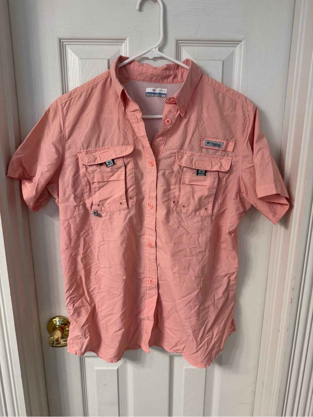 Columbia Women's Short Sleeve Fishing Shirt - Orange/Coral